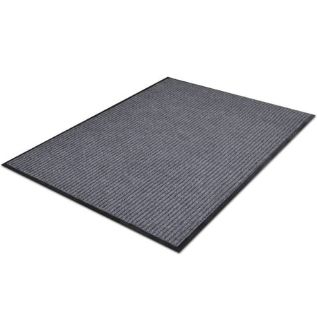 Vidaxl deurmat 90x120 cm pvc grijs