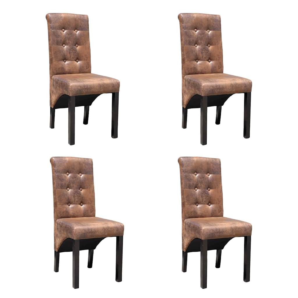 Vidaxl eetkamerstoelen 4 st kunstleer bruin