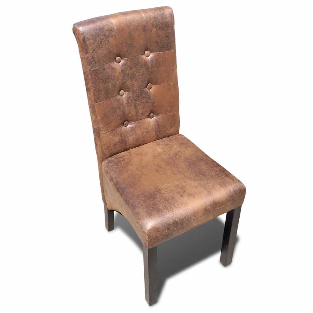 Vidaxl eetkamerstoelen 4 st kunstleer bruin