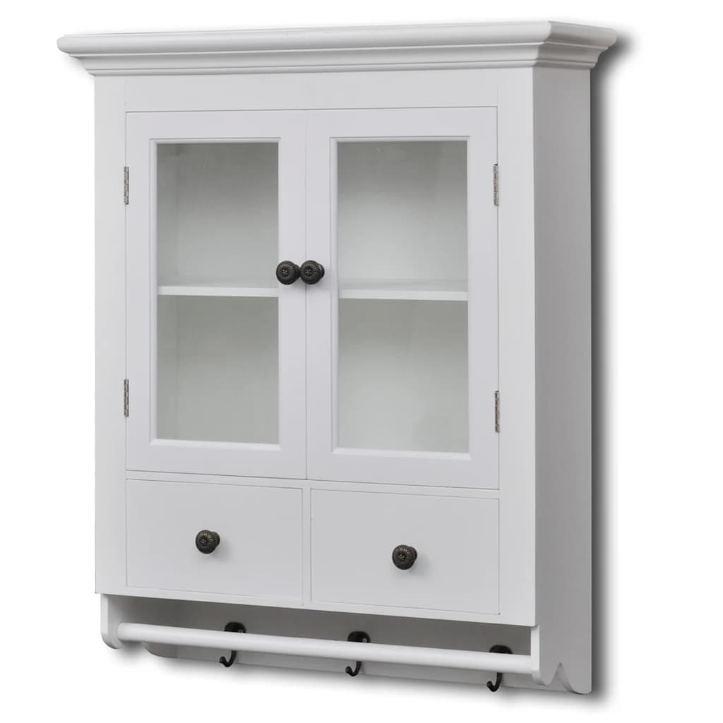 Vidaxl keukenbovenkast met glazen deur hout wit