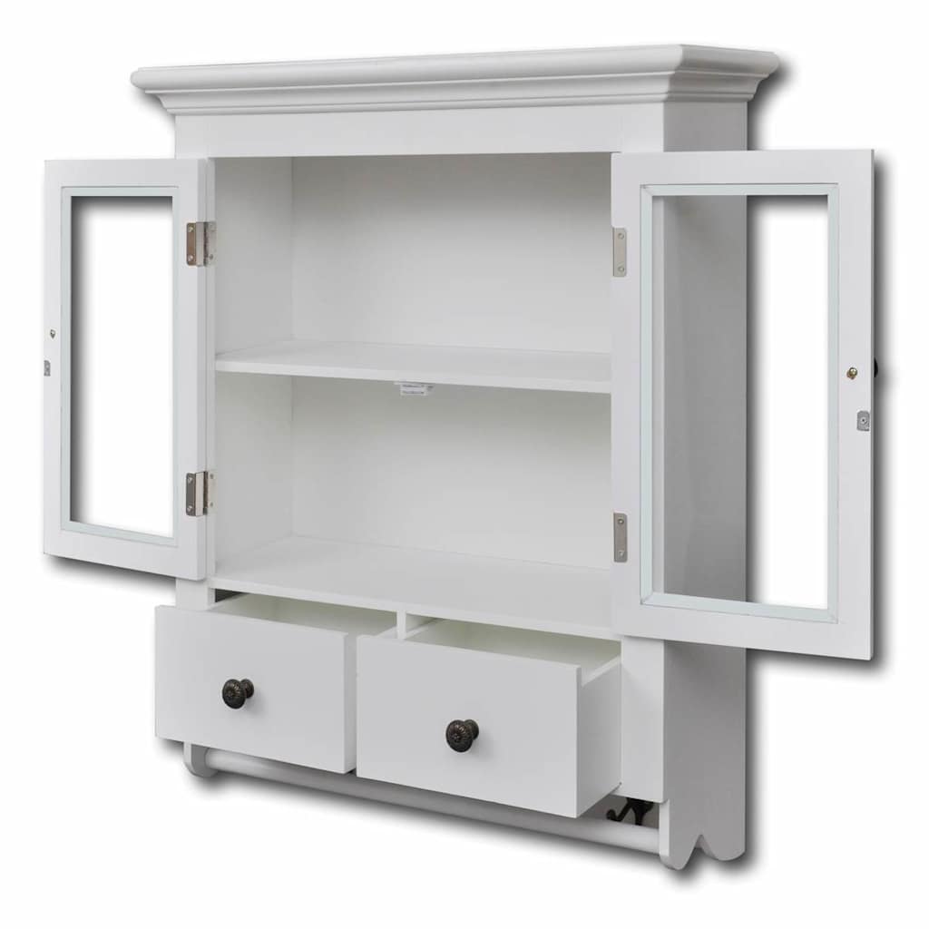 Vidaxl keukenbovenkast met glazen deur hout wit