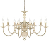 Vidaxl kroonluchter wit metaal 8 x e14 lampen