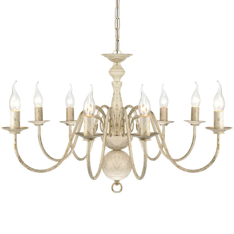 Vidaxl kroonluchter wit metaal 8 x e14 lampen