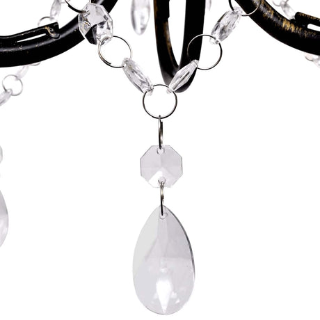 Vidaxl kroonluchter art nouveau metaal kristallen 3 lampen zwart