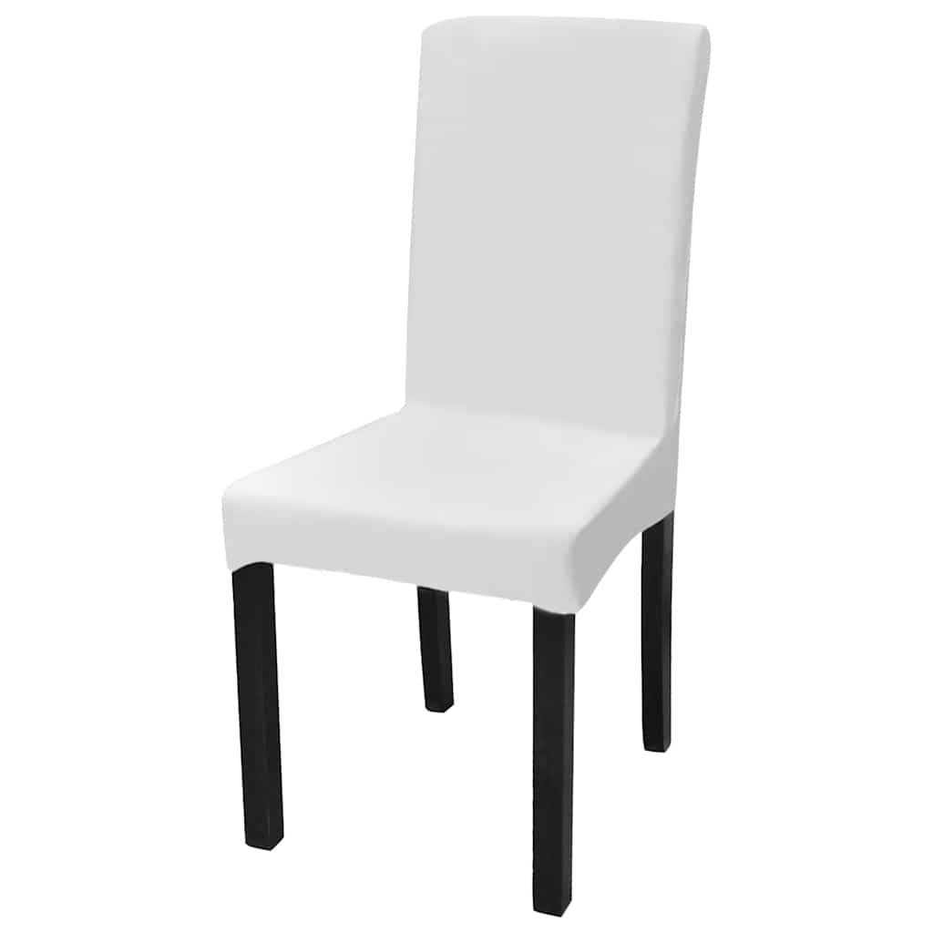 Vidaxl 6 st stoelhoezen recht stretch wit