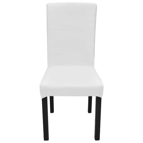 Vidaxl 6 st stoelhoezen recht stretch wit