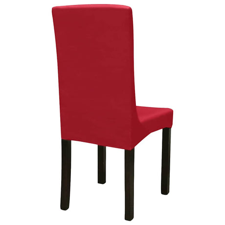 Vidaxl 6 st stoelhoes stretch recht bordeaux