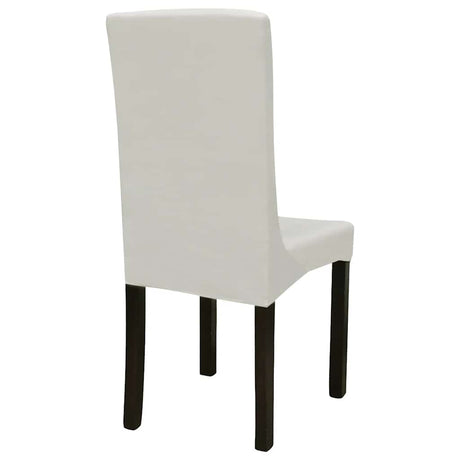 Vidaxl 6 st stoelhoezen recht stretch crèmekleurig