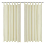 Vidaxl micro-satijnen gordijnen met ringen 140 x 175 cm 2 stuks (creme)