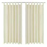 Cortinas de micro-satina Vidaxl con anillos 140 x 175 cm 2 piezas (crema)