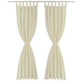 Vidaxl micro-satijnen gordijnen met ringen 140 x 175 cm 2 stuks (creme)