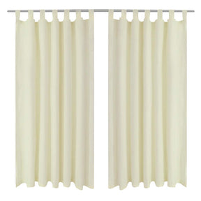 Vidaxl micro-satijnen gordijnen met ringen 140 x 225 cm 2 stuks (creme)