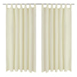 Vidaxl micro-satijnen gordijnen met ringen 140 x 245 cm 2 stuks (creme)