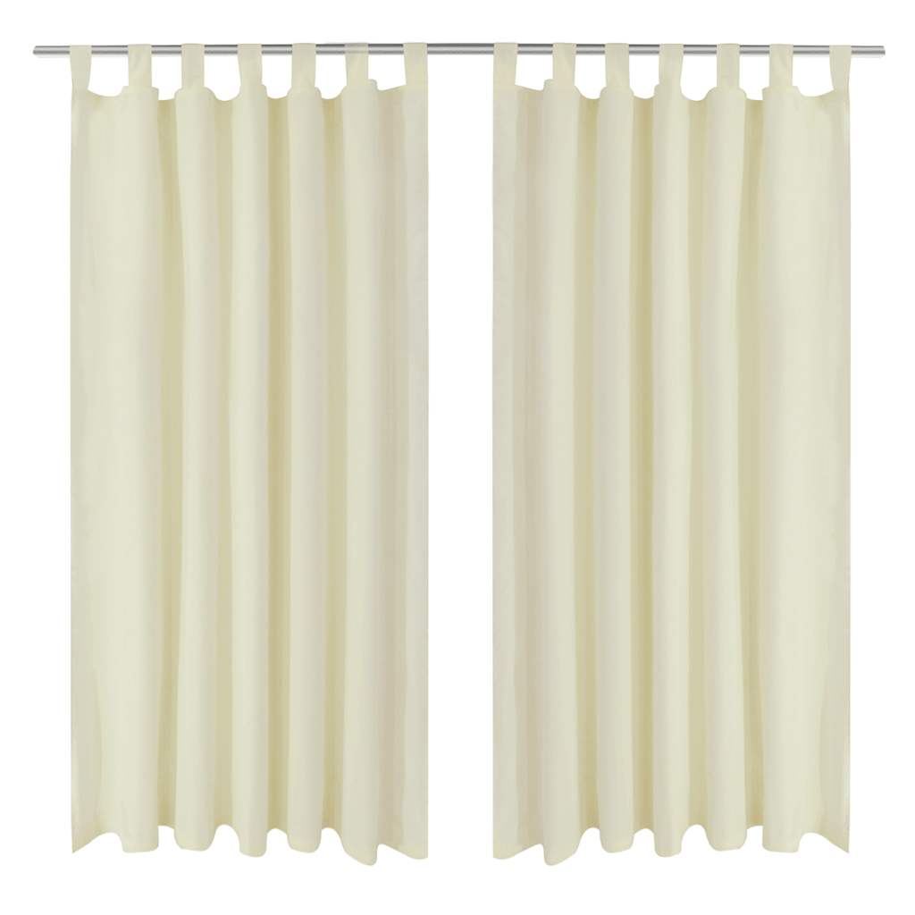 Vidaxl micro-satijnen gordijnen met ringen 140 x 245 cm 2 stuks (creme)