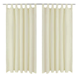 Vidaxl micro-satijnen gordijnen met ringen 140 x 245 cm 2 stuks (creme)