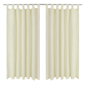 Vidaxl micro-satijnen gordijnen met ringen 140 x 245 cm 2 stuks (creme)