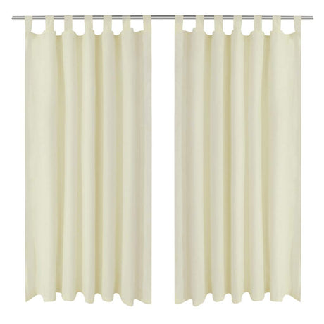 Vidaxl micro-satijnen gordijnen met ringen 140 x 245 cm 2 stuks (creme)