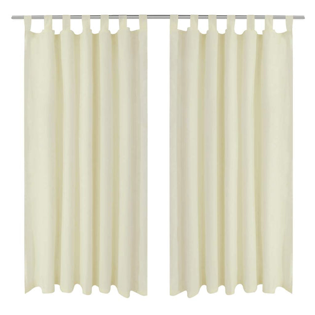 Vidaxl micro-satijnen gordijnen met ringen 140 x 245 cm 2 stuks (creme)