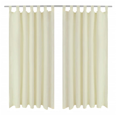 Vidaxl micro-satijnen gordijnen met ringen 140 x 245 cm 2 stuks (creme)