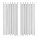 Cortinas de micro-satina Vidaxl con anillos 140 x 175 cm 2 piezas (crema)