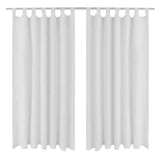 Vidaxl micro-satijnen gordijnen met ringen 140 x 175 cm 2 stuks (creme)