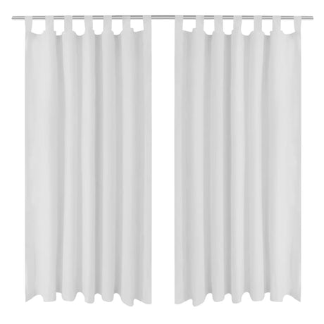 Vidaxl micro-satijnen gordijnen met ringen 140 x 175 cm 2 stuks (creme)