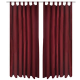 Vidaxl micro-satijnen gordijnen met ringen 140 x 175 cm 2 stuks (wijnrood)