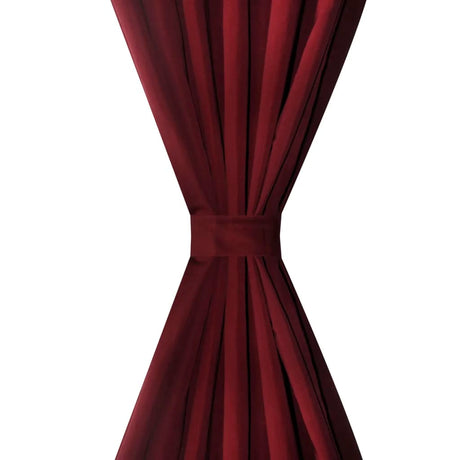 Vidaxl micro-satijnen gordijnen met ringen 140 x 225 cm 2 stuks (wijnrood)