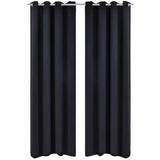 Vidaxl gordijnen met metalen ringen 135 x 245 cm 2 stuks (zwart)