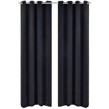 Vidaxl gordijnen met metalen ringen 135 x 245 cm 2 stuks (zwart)