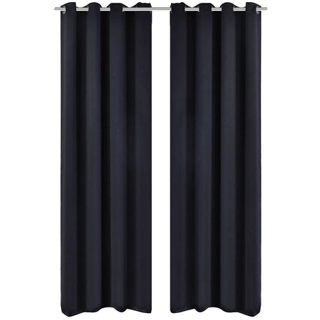 Vidaxl gordijnen met metalen ringen 135 x 245 cm 2 stuks (zwart)