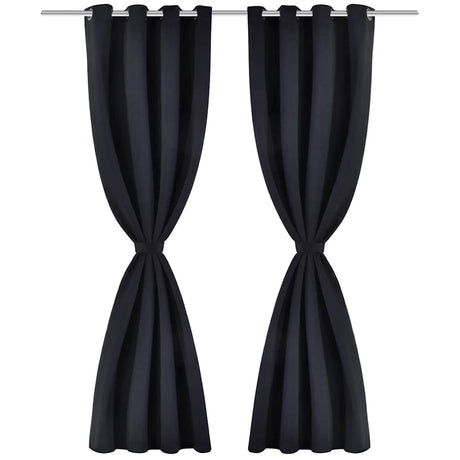 Vidaxl gordijnen met metalen ringen 135 x 245 cm 2 stuks (zwart)