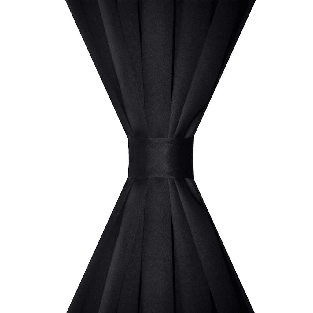 Vidaxl gordijnen met gleuven 135 x 245 cm zwart 2 st