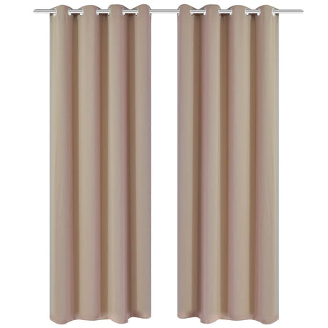 Vidaxl gordijnen met metalen ringen 135 x 245 cm 2 stuks (creme)