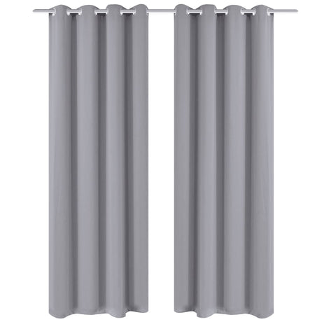 Vidaxl gordijnen met metalen ringen 135 x 245 cm 2 stuks (grijs)