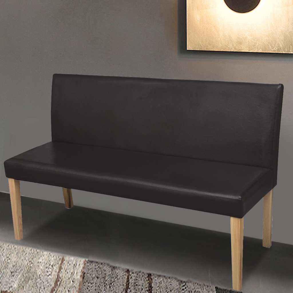 Vidaxl bankje 139,5 cm kunstleer donkerbruin