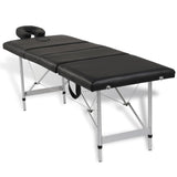 Vidaxl massage table with 4 zones folding aluminum frame black