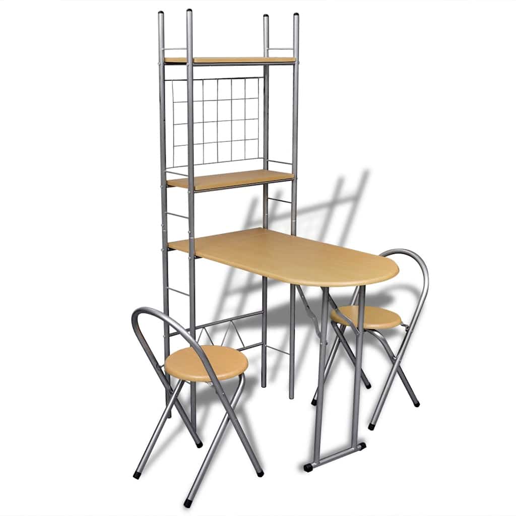 Vidaxl ontbijttafelset met twee stoelen (inklapbaar)