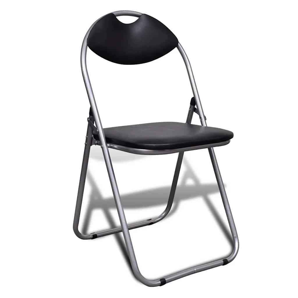 Vidaxl eetkamerstoelen inklapbaar 6 st kunstleer en staal zwart