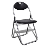 Vidaxl eetkamerstoelen inklapbaar 6 st kunstleer en staal zwart
