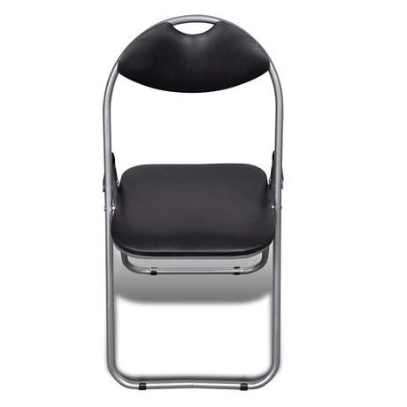 Vidaxl opklapbare stoelen, 6 stuks, zwart kunstleer en staal.