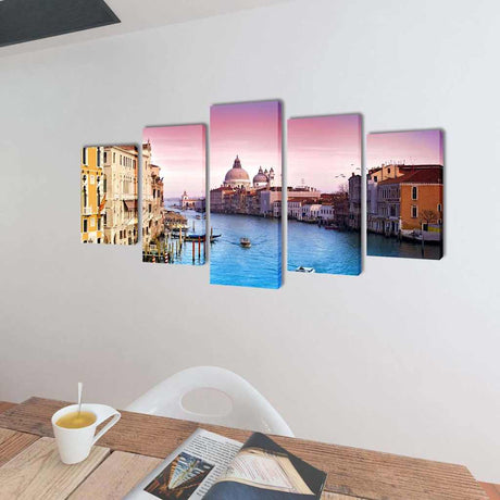 Vidaxl canvas muurdruk set venetie 200 x 100 cm