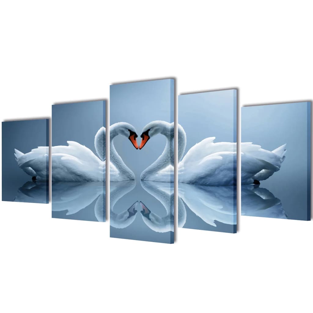 Vidaxl Canvas Wall Set Swan 200 x 100 cm