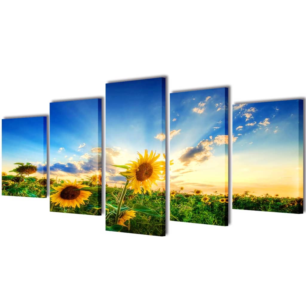 Vidaxl lienzo a presión de pared impresa girasol 200 x 100 cm