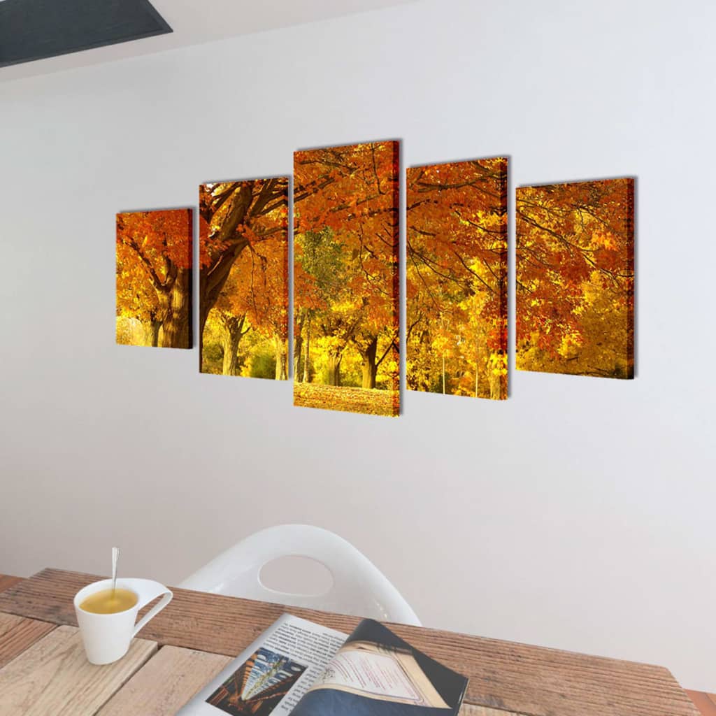 Vidaxl Wall Print Set Esdoorn 100x50 cm plátno