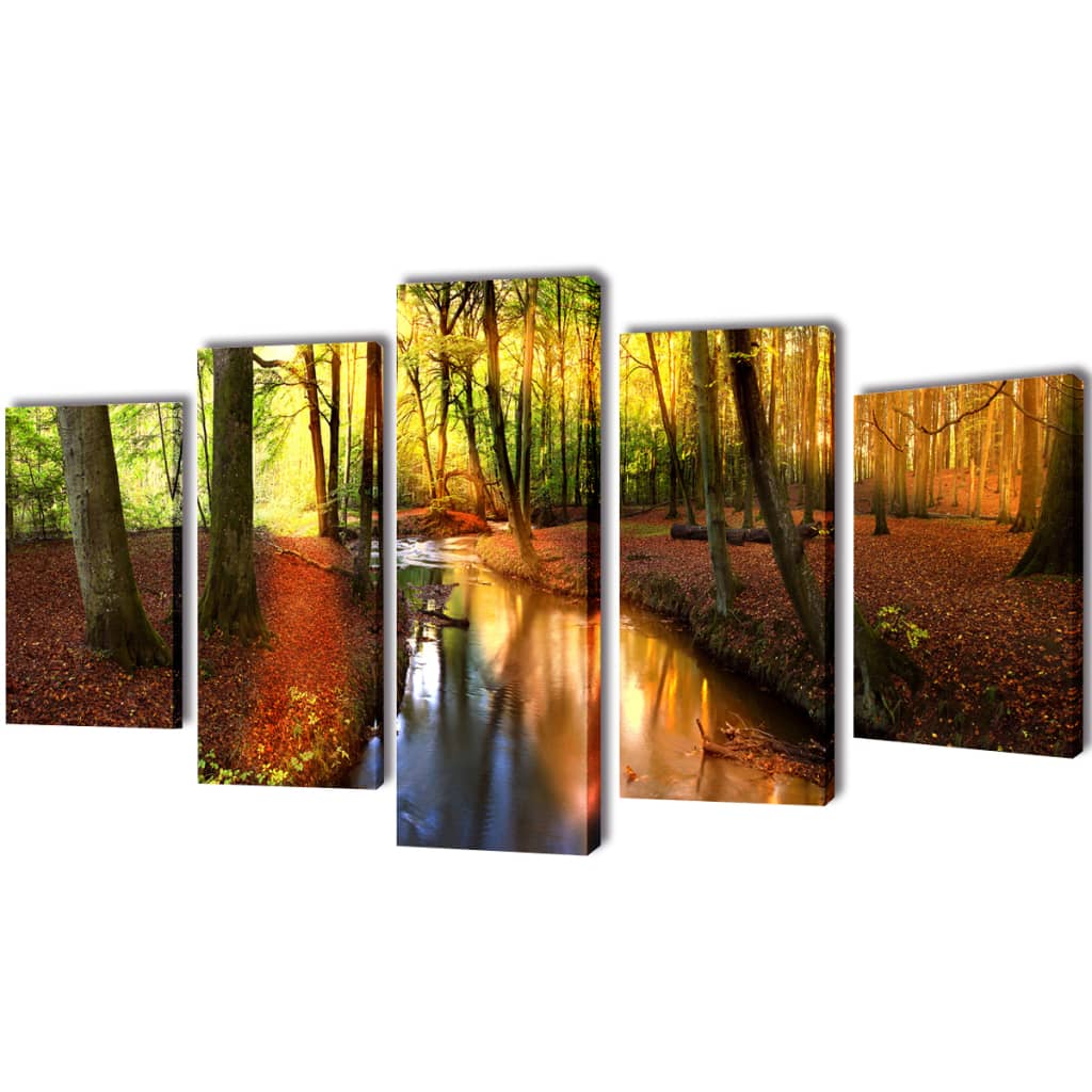 Vidaxl Canvas väggtryck set Bos 100 x 50 cm