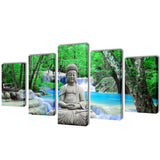 Vidaxl Canvas Wall Print Set Bouddha 200 x 100 cm