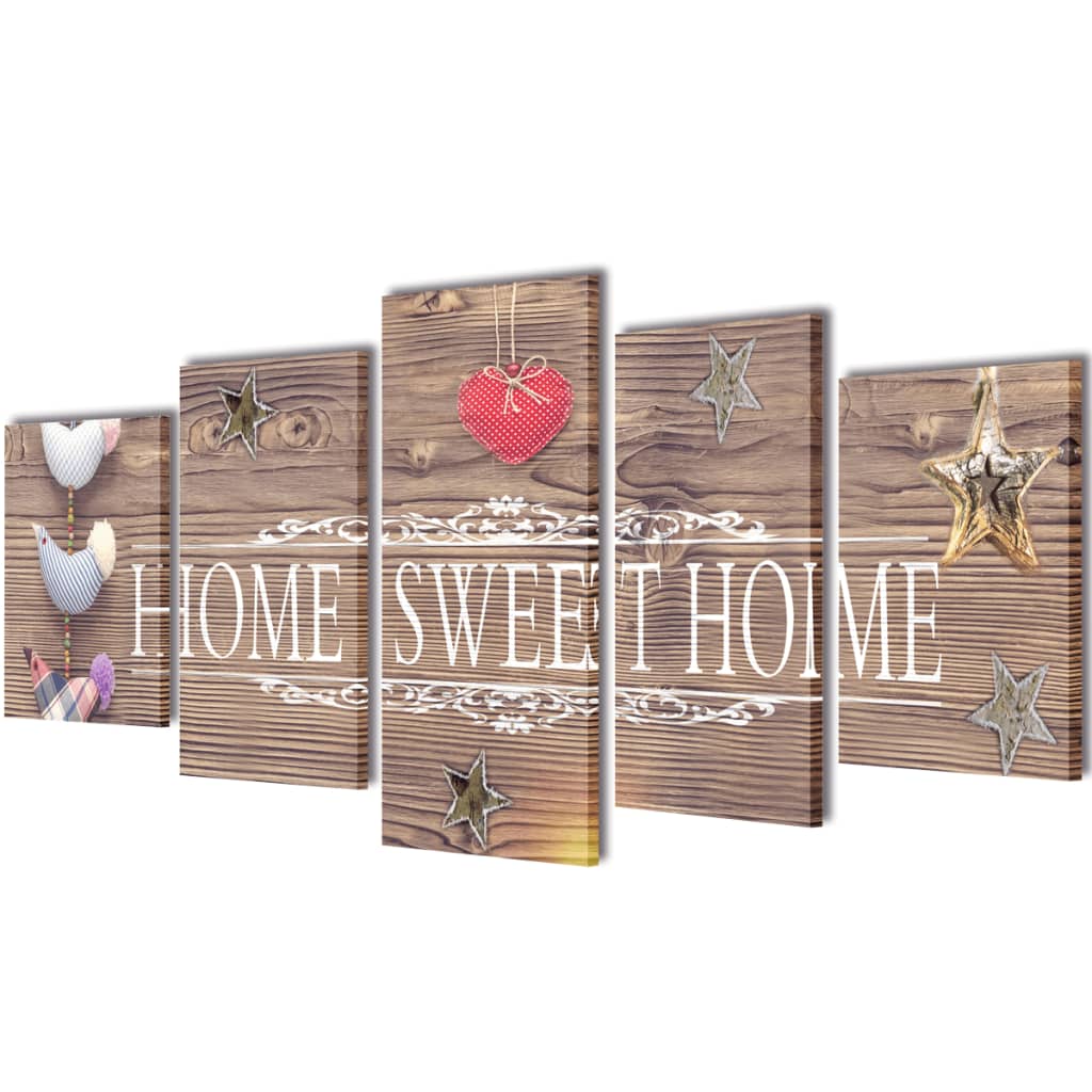 Vidaxl tela murale stampato a pressione set home home home 100 x 50 cm