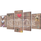 Vidaxl Canvas Wall Set Home Sweet Home Design 200 x 100 cm