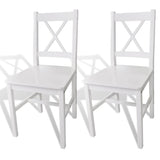 Vidaxl eetkamerstoelen 2 st grenenhout wit